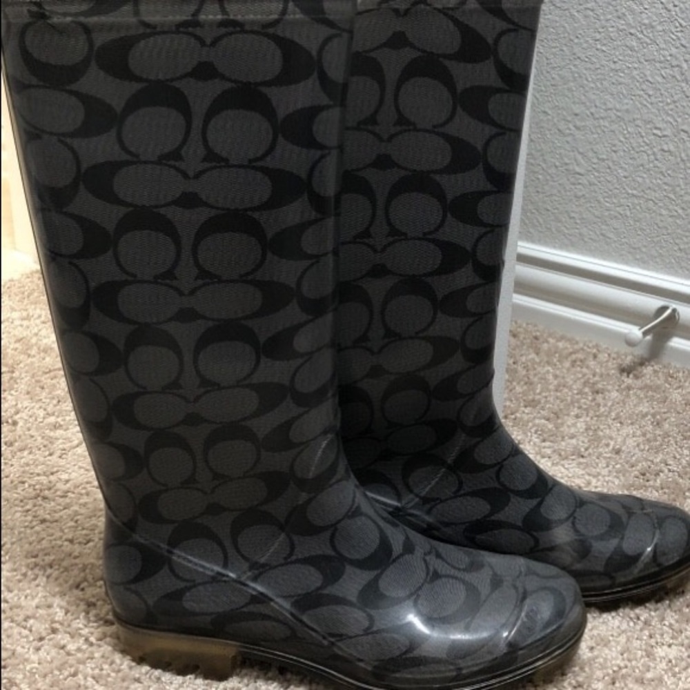 Grey Coach rain boots